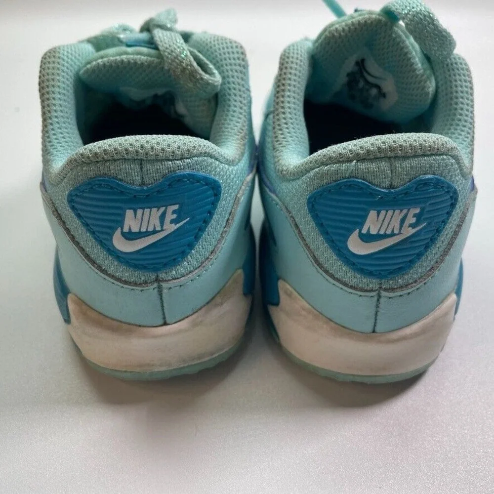Nike Air Max 90 Premium Toddler Baby Shoes Sneakers 724878-400 Blue‎ Snow Sz 8c